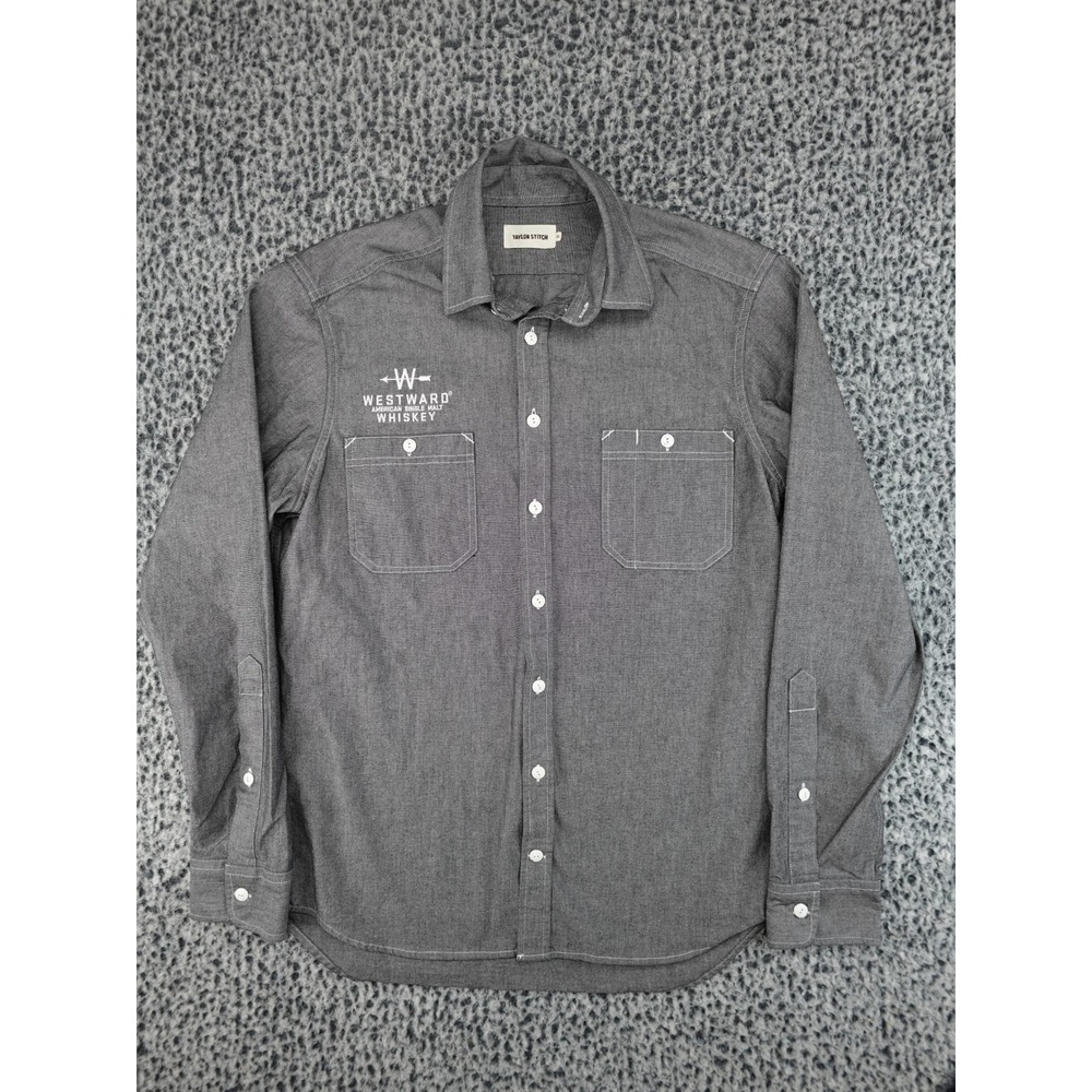 Taylor Stitch Button Down Mens 40 Grey‎ Westward Whiskey Chambray Shirt
